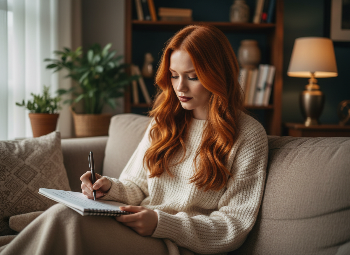 Scarlet with sheet music and lyrics showing section labels