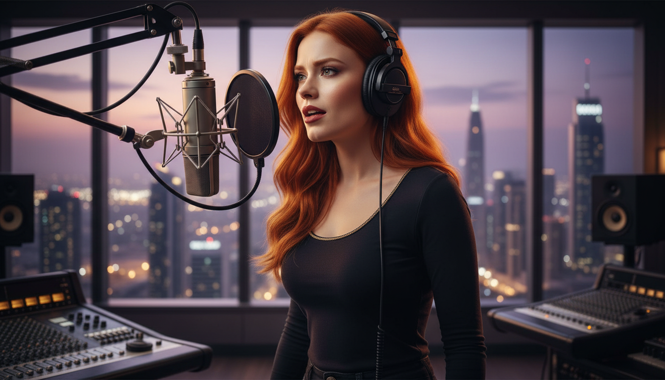 Scarlet in a Dubai skyscraper studio creating The Sunken Throne